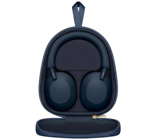 Беспроводные наушники Sony WH-1000XM5 синего цвета — погружение в звук нового уровня.