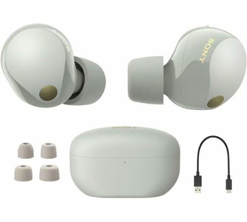 Беспроводные наушники Sony WF-1000XM5 в серебристом цвете: комфорт и качество звука