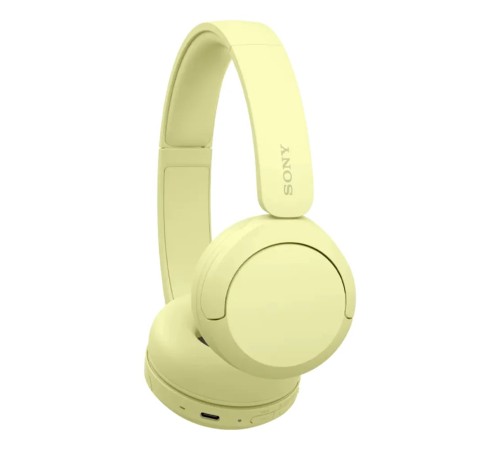 Беспроводные наушники Sony WH-CH520 в жёлтом цвете — стильный выбор для музыки.