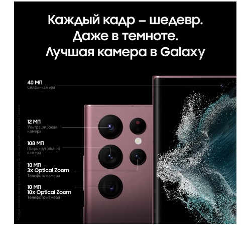 Смартфон Samsung Galaxy S22 Ultra 8/128 ГБ в оттенке бургунди — мощный выбор для вас