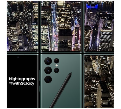 Смартфон Samsung Galaxy S22 Ultra 12/512 ГБ в зелёном цвете — мощная модель для ценителей качества.