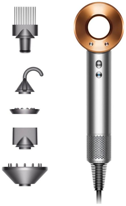 Фен Dyson Supersonic HD07, яркий никель/медный, наша вилка