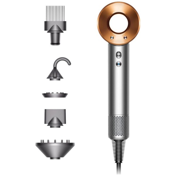 Фен Dyson Supersonic HD07, яркий никель/медный, наша вилка