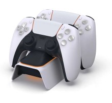 Sony Зарядная станция DualSense на два геймпада для PS5 (CFI-ZDS1) белый/черный
