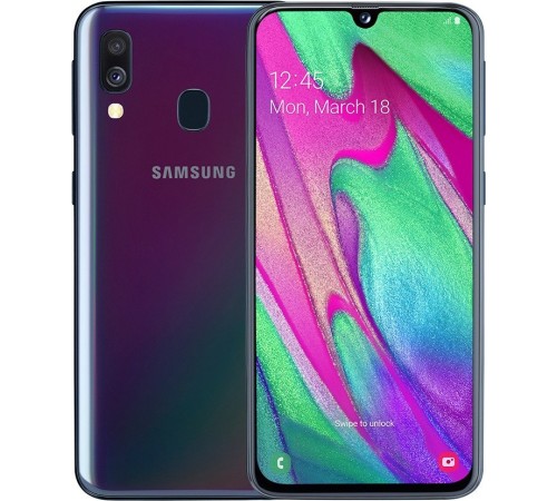 Смартфон Samsung Galaxy A40 4/64Gb, чёрный цвет — стильный и мощный выбор.