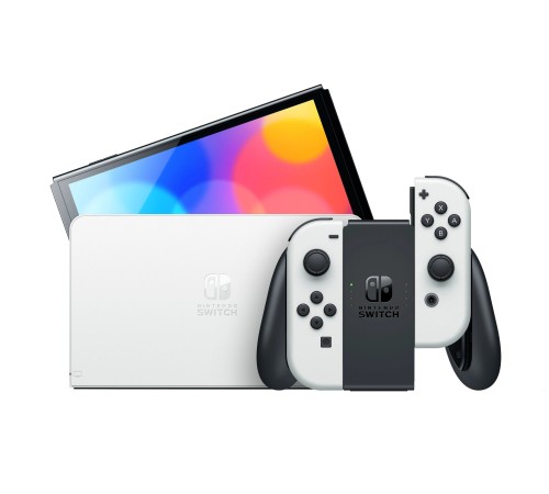 Игровая приставка Nintendo Switch OLED 64 ГБ в белом цвете с игрой Super Mario Odyssey