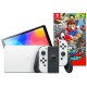 Игровая приставка Nintendo Switch OLED 64 ГБ в белом цвете с игрой Super Mario Odyssey