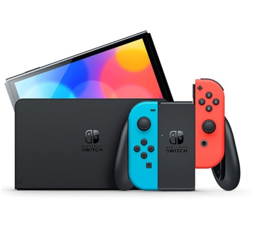 Игровая приставка Nintendo Switch OLED 64 ГБ в неоновой расцветке: синий и красный