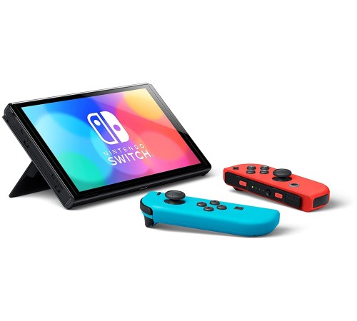 Игровая приставка Nintendo Switch OLED 64 ГБ в неоновой расцветке: синий и красный