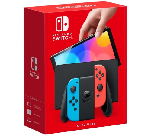 Игровая приставка Nintendo Switch OLED 64 ГБ в неоновой расцветке: синий и красный