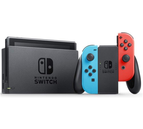 Игровая приставка Nintendo Switch rev.2 32 ГБ в неоновой расцветке: синий и красный