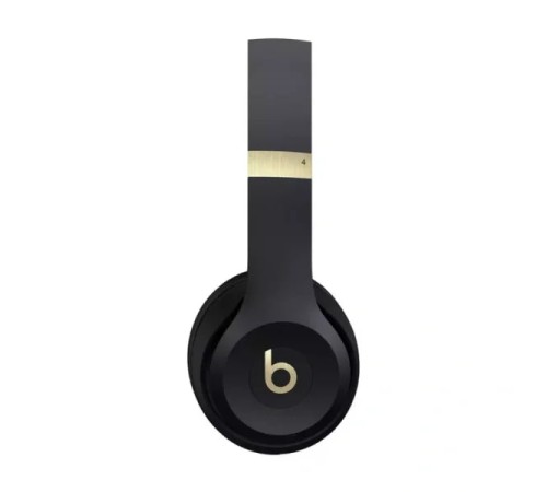 Беспроводные наушники Beats Solo 4 в чёрном золотом исполнении.