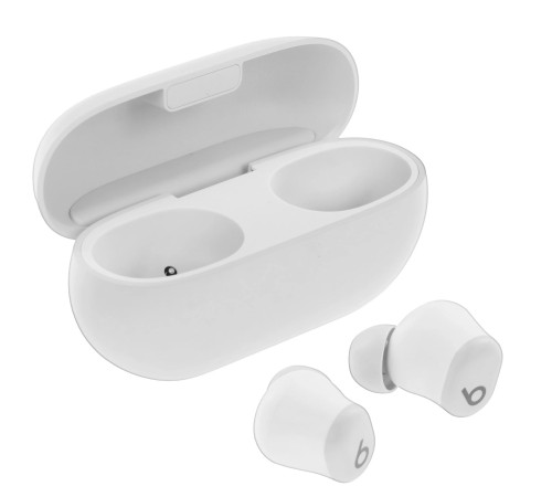 Беспроводные наушники Beats Solo Buds в сером цвете — стильный выбор для меломанов.
