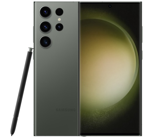 Смартфон Samsung Galaxy S23 Ultra 12 ГБ/1 ТБ в зелёном цвете — мощная производительность и стильный дизайн.