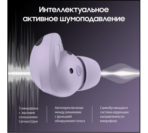 Беспроводные наушники Samsung Galaxy Buds2 Pro в цвете bora purple: качественный звук и комфорт