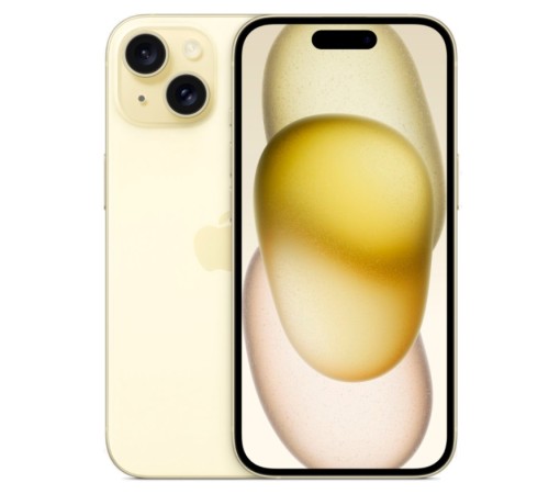 Желтый смартфон Apple iPhone 15 128ГБ с двумя сим-картами (nano SIM + eSIM)