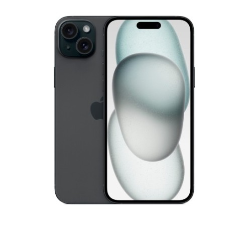 Смартфон Apple iPhone 15 Plus 128 ГБ в чёрном цвете, две nano-SIM.