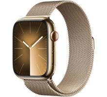 Apple Watch Series 9 45mm Gold Stainless Steel with Milanese Loop