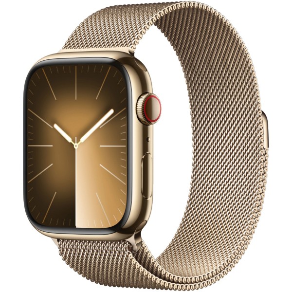 Apple Watch Series 9 45mm Gold Stainless Steel with Milanese Loop