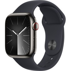 Apple Watch S9 41mm Graphite Stainless Steel Case with Midnight Sport Band S/M