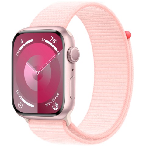 Apple Watch S9 GPS + Cellular 45mm Pink Aluminum Case with Light Pink Sport Loop