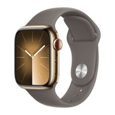 Apple Watch Series 9 41mm Gold Stainless Steel Case with Sport Band Clay M/L