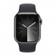 Apple Watch Series 9 45mm Graphite Steel Case with Sport Band Midnight S/M