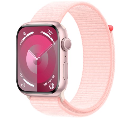 Роскошные Apple Watch S9 41 мм с розовым алюминиевым корпусом и светло-розовым спортивным ремешком