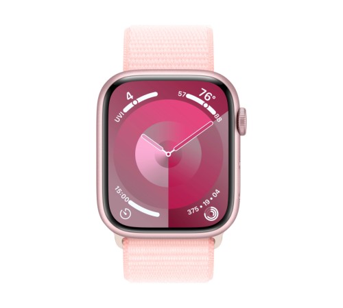 Роскошные Apple Watch S9 41 мм с розовым алюминиевым корпусом и светло-розовым спортивным ремешком