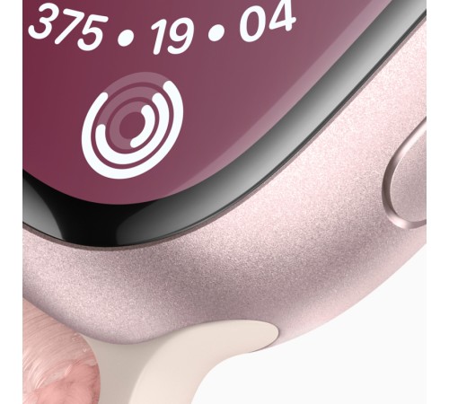 Роскошные Apple Watch S9 41 мм с розовым алюминиевым корпусом и светло-розовым спортивным ремешком