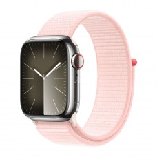 Apple Watch  S9 41mm Silver Aluminum Case with Light Pink Sport Loop