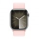 Apple Watch S9 41 мм с серебристым алюминиевым корпусом и светло-розовой спортивной петлёй