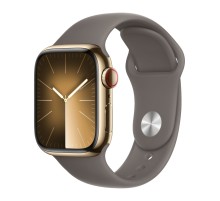 Apple Watch Series 9 45mm Gold Stainless Steel Case with Sport Band Clay S/M