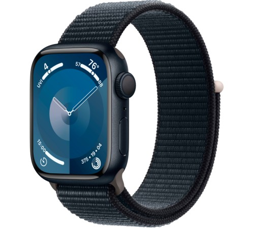 Apple Watch S9 41 мм Midnight Aluminium с ремешком Sport Loop — стильный выбор для активных пользователей