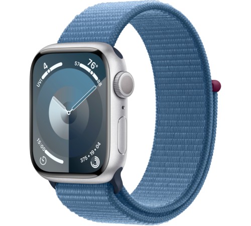 Новые Apple Watch S9 41 мм с серебристым алюминиевым корпусом и спортивным ремешком