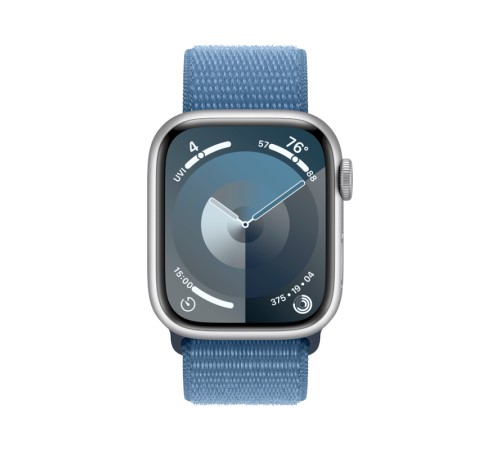 Новые Apple Watch S9 41 мм с серебристым алюминиевым корпусом и спортивным ремешком