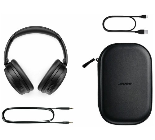Беспроводные наушники Bose QuietComfort 45 с mini jack 3.5 mm, цвет чёрный — ваш выбор для комфортного прослушивания.