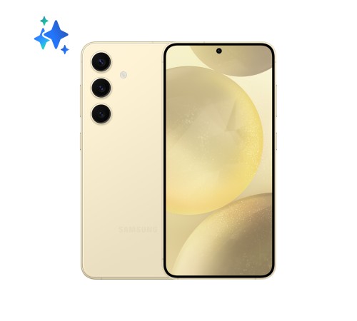 Смартфон Samsung Galaxy S24 8/128 ГБ в ярком жёлтом цвете Amber Yellow с поддержкой 2 nanoSIM