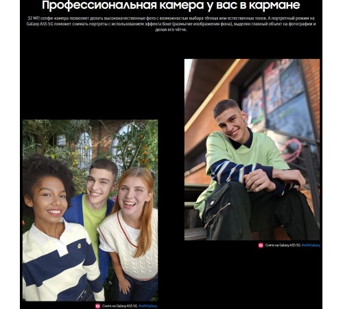 Смартфон Samsung Galaxy A55 5G 8/128 ГБ: яркий lemon и двойная сим-карта