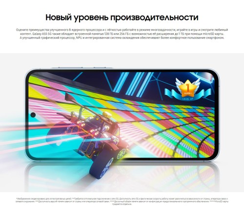 Смартфон Samsung Galaxy A55 5G 8/128 ГБ: яркий lemon и двойная сим-карта