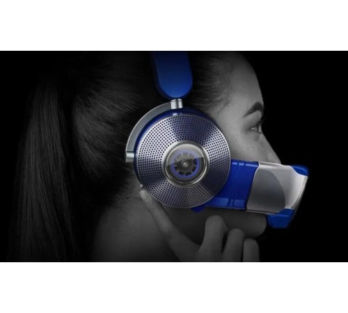 Беспроводные наушники Dyson Zone с очистителем воздуха: Blue/Prussian Blue — стильный выбор для заботы о здоровье.