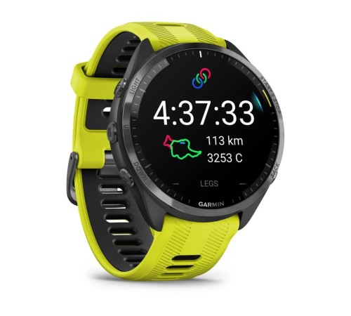 Умные часы Garmin Forerunner 965 Carbon Gray с жёлтым ремешком: стиль и функциональность