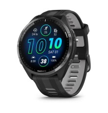 Умные часы Garmin Forerunner 965 Carbon Grey DLC Titanium Bezel with Black Case and Black/Powder Grey Silicone Band