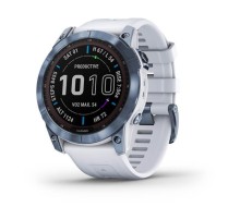 Умные часы Garmin Fenix 7X Blue Titanium With Whitestone Band 010-02541-14