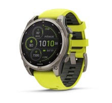 Умные часы Garmin Fenix 8 47 мм Solar Sapphire Carbon Gray DLC Titanium with Amp Yellow/Graphite Silicone Band 010-02906-21