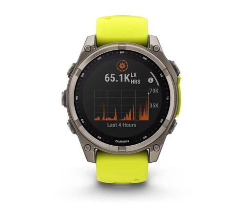 Умные часы Garmin Fenix 8 47 мм Solar Sapphire Carbon Gray DLC Titanium with Amp Yellow/Graphite Silicone Band 010-02906-21