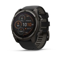 Умные часы Garmin Fenix 8 51mm Solar Sapphire Carbon Gray DLC Titanium with Black/Pebble Gray Silicone 010-02907-11