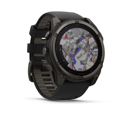 Умные часы Garmin Fenix 8 51mm Solar Sapphire Carbon Gray DLC Titanium with Black/Pebble Gray Silicone 010-02907-11