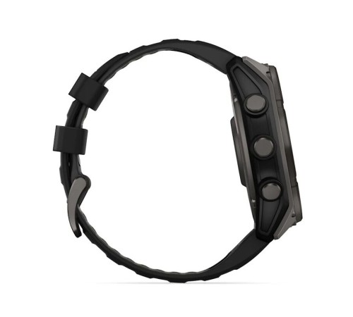 Умные часы Garmin Fenix 8 51mm Solar Sapphire Carbon Gray DLC Titanium with Black/Pebble Gray Silicone 010-02907-11