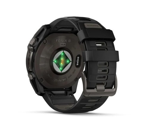 Умные часы Garmin Fenix 8 51mm Solar Sapphire Carbon Gray DLC Titanium with Black/Pebble Gray Silicone 010-02907-11